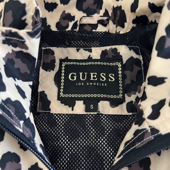 Guess Los Angeles Leopard Print Track Jacket Pink Stripe Women's Small - Picture 4 of 5